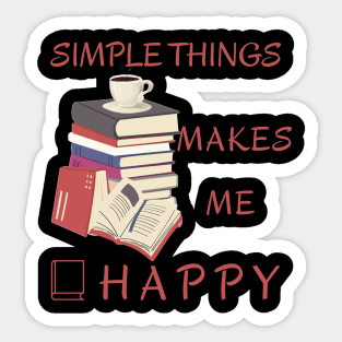 Simple things makes me happy (Booklover Edition) Sticker